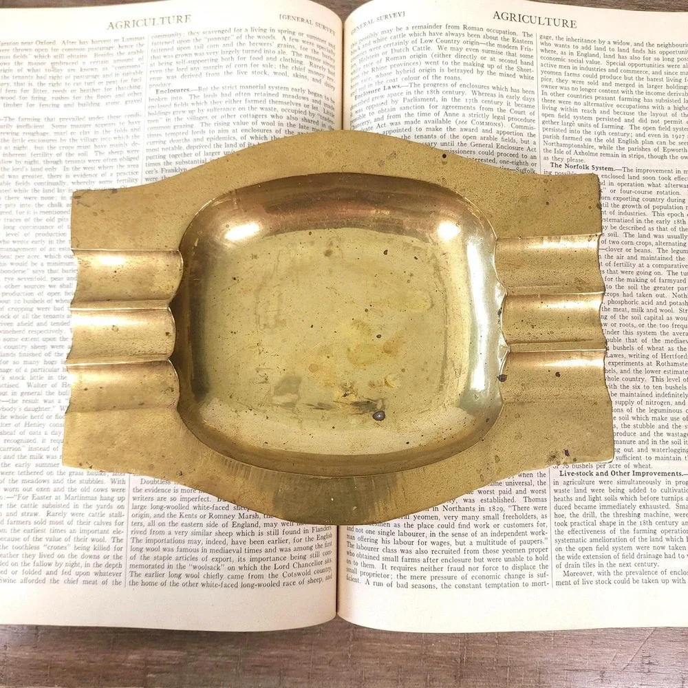 Vintage Art Deco Brass Ashtray, Brass‎ Catchall Dish